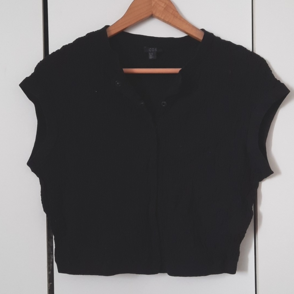 COS crinkle drop shoulder blouse